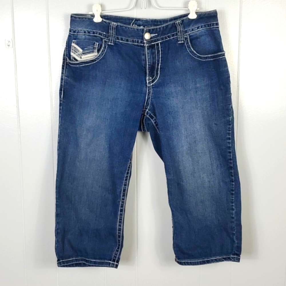 Lane Bryant Denim & White Capri Wmns 14